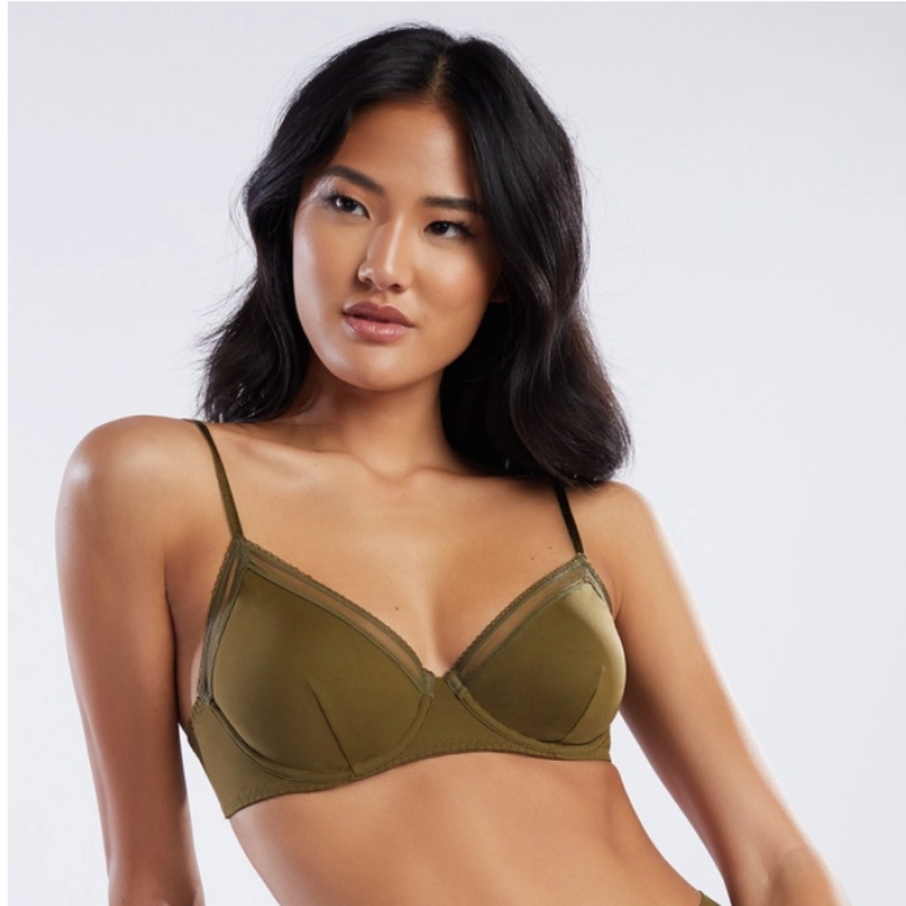 Unlined Microfiber Demi Cup Bra